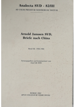 Arnold Janssen SVD Briefe nach China