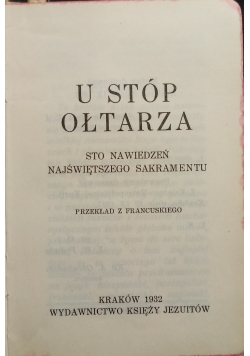 U Stóp Ołtarza,1932  r.