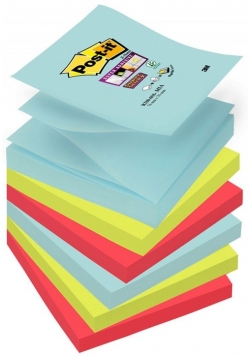 Bloczek samoprzylepny POST-IT® Super sticky Z-Notes 76x76mm, 6x90 kart., paleta Miami