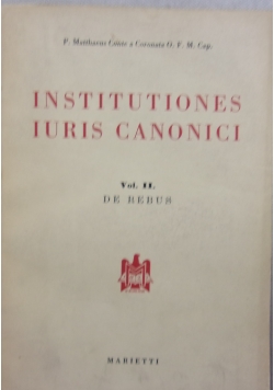 Institutiones Iuris Canonici, Vol. II