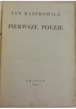 Dzieła Jana Kasprowicza  I, 1930r.