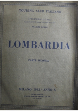 Lombardia Volume Terzo 1932 r