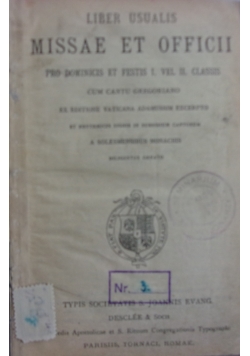 Liber Usualis Missae et Officii pro Dominicis et Festis