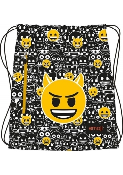Plecak na sznurkach emoji czarny