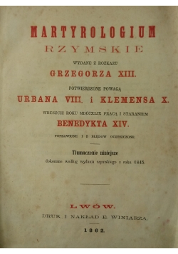 Martyrologium Rzymskie 1862 r.