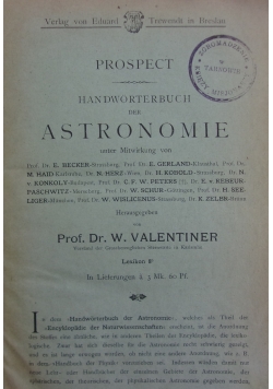Astronomie, 1895r.