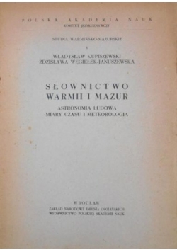 Kupiszewski Władysław   Słownictwo Warmii i Mazur