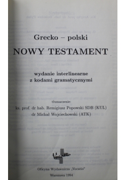 Grecko Polski Nowy Testament