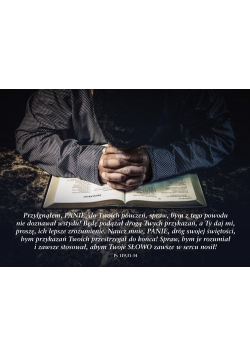 Kartka 25 z wersetem Przylgnąłem, PANIE, do Twoich pouczeń