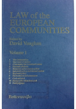 Law of the european communities Volume 1