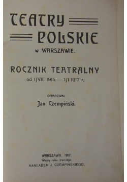 Teatry polskie w warszawie,  1917 r.
