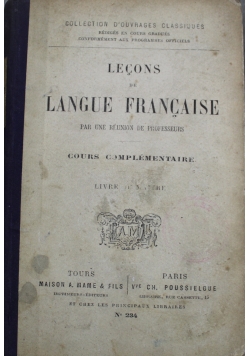 Lecons De Langue Francaise Cours Complementaire