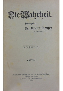 Die Wahrheit, 1901r.