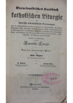 Encyklopadisches Handbuch Katholischen Liturgie, 1850 r.