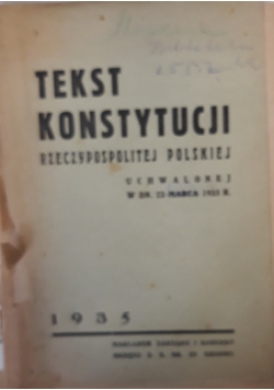 Tekst konstytucji Rzeczypospolitej Polskiej, 1935 r.