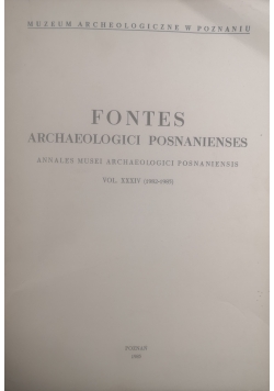 Fontes Archeologici Posnanienses vol.XXXIV 1982 - 1985