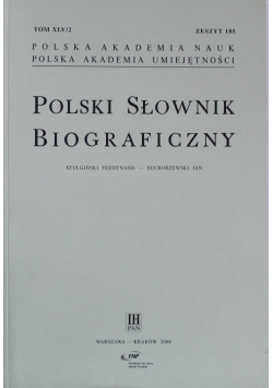 Polski Słownik Biograficzny Zeszyt 185