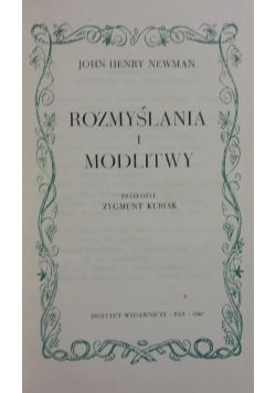 Rozmyślanie i modlitwy
