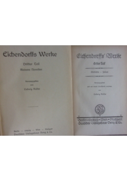 Eichendorffs Werke,Tom I,II,1908r.
