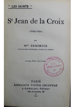 St Jean de la Croix 1924 r.