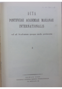 Acta Pontificiae Academiae Marianae Internationalis