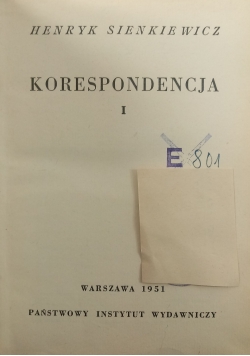 Korespondencja I