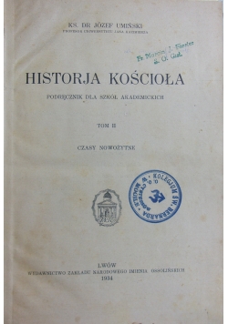 Historja kościoła, tom II, 1934 r.