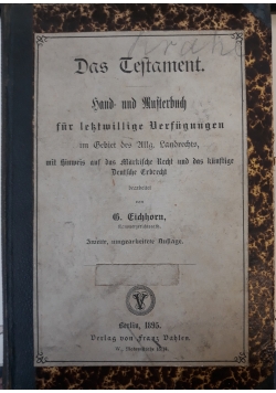 Das Testament, 1895 r.