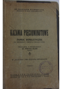 Kazania pięciominutowe, 1935 r.