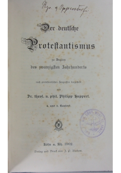 Der deutsche Protestantismus,1902r.