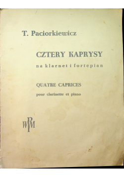 Cztery kaprysy na klarnet i fortepian