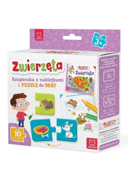Zwierzęta Książeczka z naklejkami i puzzle do pary