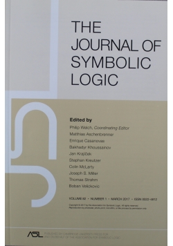 The Journal of Symbolic Logic Volume 82 Nr 1