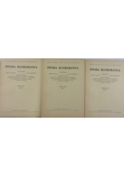 Studia Mathematica Tom LXV części od 1 do 3