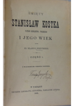 Święty Stanisław Kostka, cz. I 1882 r.