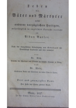 Leben Vater und Martyrer, 1827 r.