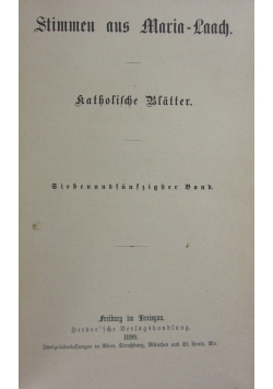 Stimmen aus Maria- Laach 57 band, 1899r.