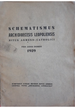 Schematismus archidioecesis leopoliensis, 1939 r.