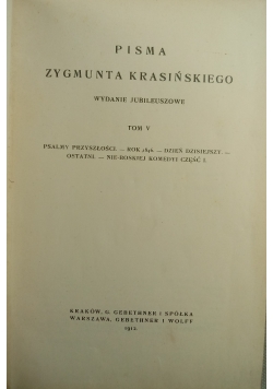 Pisma Zygmunta Krasińskiego, 1912 r.