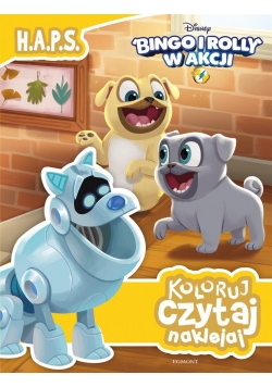 Koloruj, czytaj, naklejaj. Bingo i Rolly w akcji