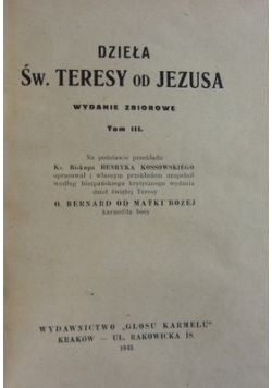 Dzieła Św Teresy od Jezusa 1943 r