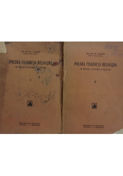 Polska filozofja religijna, T. I,II, 1914 r.