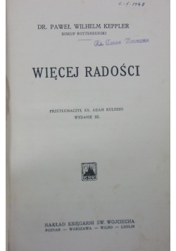 Więcej Radości, 1932r.