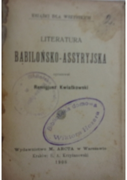 Literatura babilońsko-assyryjska, 1908 r.