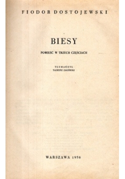 Biesy powieść w trzech częściach