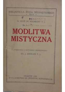 Modlitwa mistyczna, 1922 r.