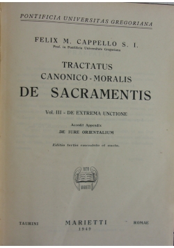 Tractatus Canonico Moralis De Sacramentis, 1949r
