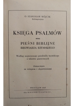 Księga psalmów oraz pieśni biblijne brewiarza rzymskiego, 1947 r