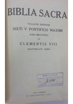 Biblia Sacra , 1931 r.