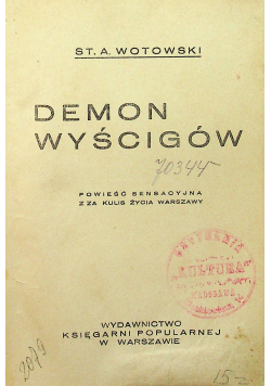 Demon wyścigów / Krwawa hrabina 1935r